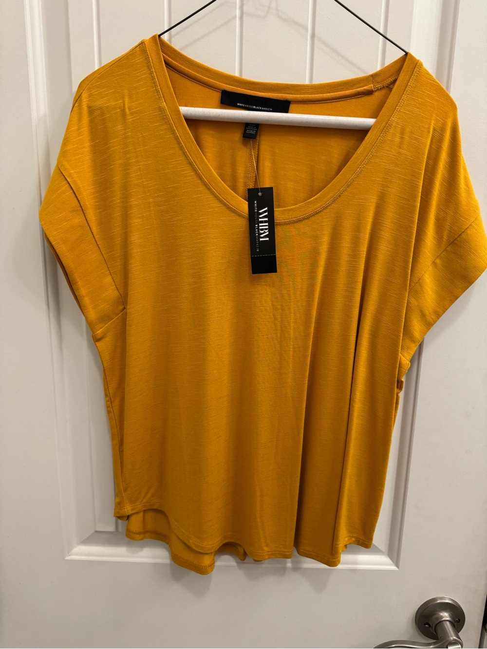 WHBM Gold Scoop Neck Tee